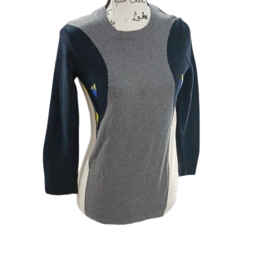 JOE Fresh Sweater Knit Crew Neck Pop Art Penguins Casual Womens Size Small
